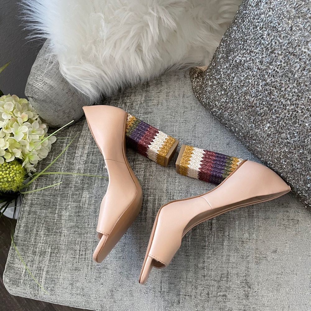 Katy Perry Nude Color Block Heels 6.5
